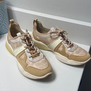 Coach Citysole Beige and Cream Logo Women's Sneakers Size 10M